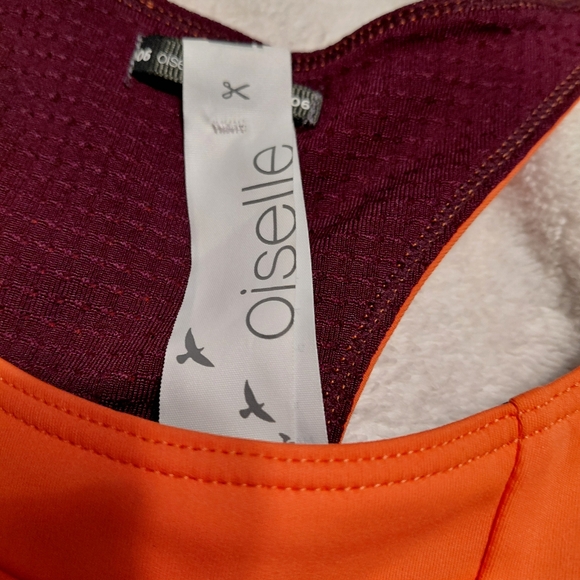 Oiselle Pockito sports Bra Orange/Purple  Size 06 NWT - Picture 4 of 6